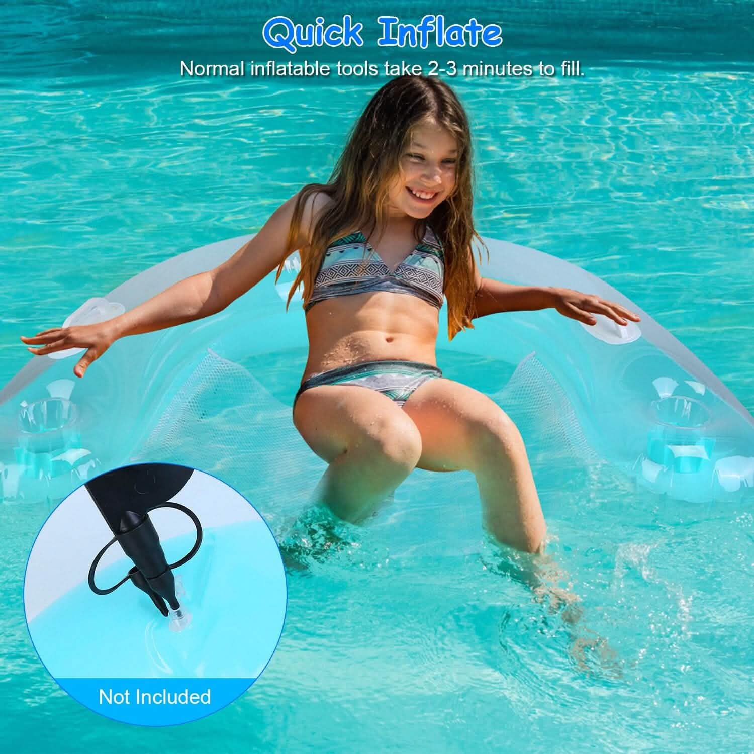 2-Pack: Inflatable Float Pool Chair with Cup Holder Arm Rest by DailySale