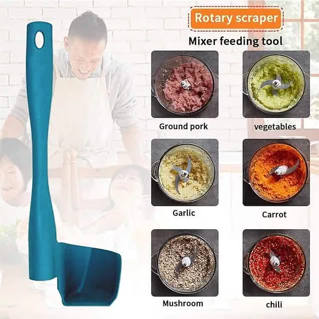 2-Pack: Rotary Scraper Rotating Spatula Scooping Portioning Food Processor by DailySale
