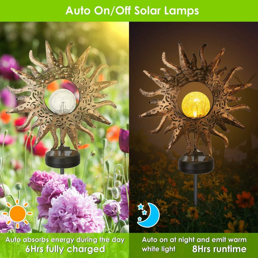 2-Pack: Solar Powered Glass Globe Stake Lamp by DailySale