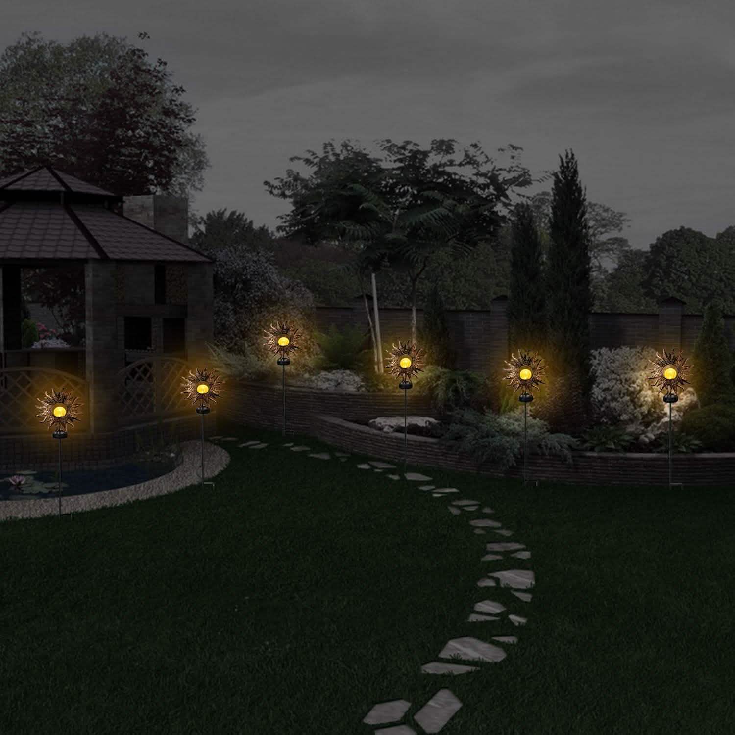 2-Pack: Solar Powered Glass Globe Stake Lamp by DailySale