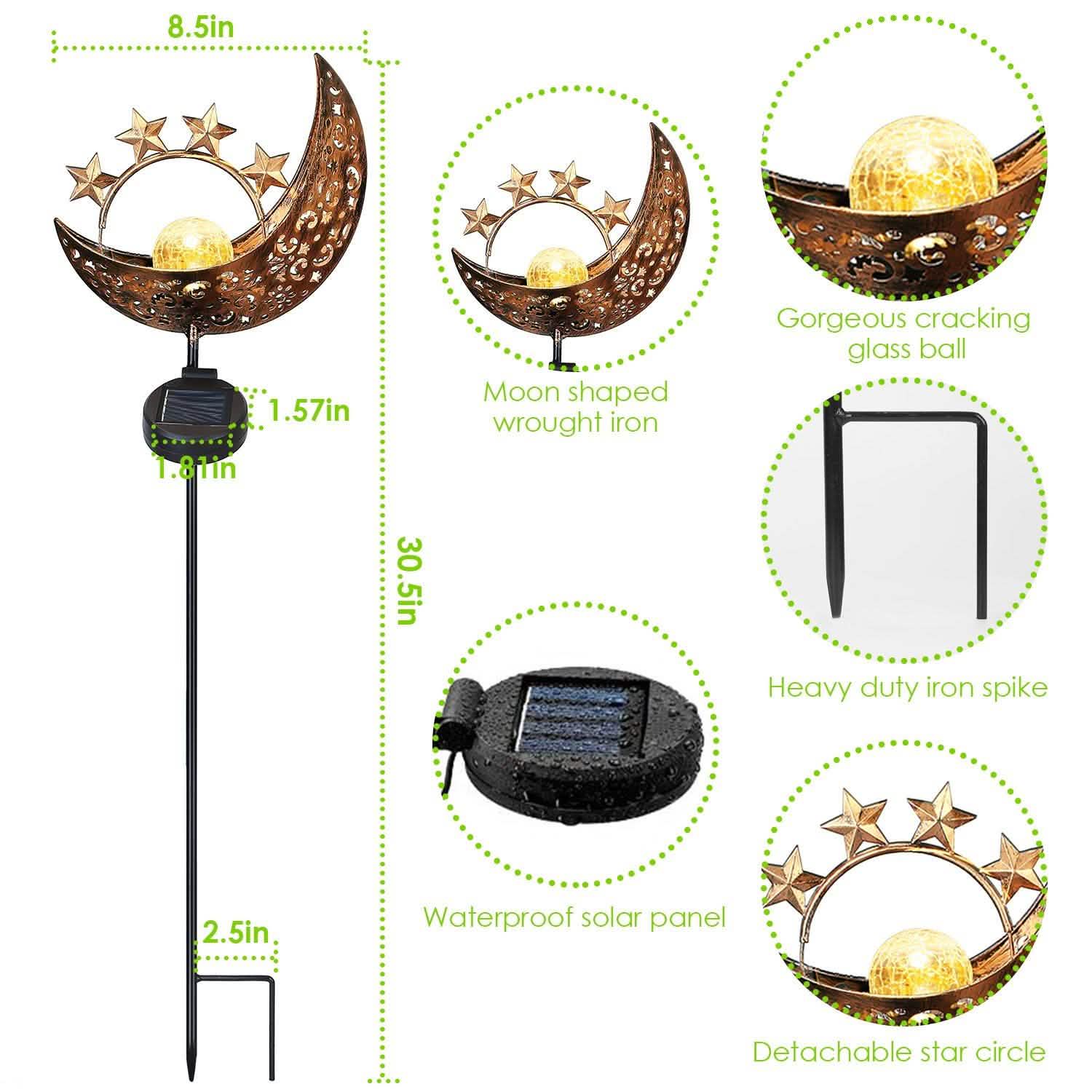 2-Pack: Solar Powered Glass Globe Stake Lamp by DailySale