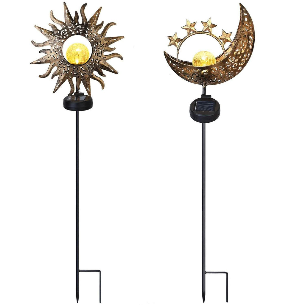 2-Pack: Solar Powered Glass Globe Stake Lamp by DailySale