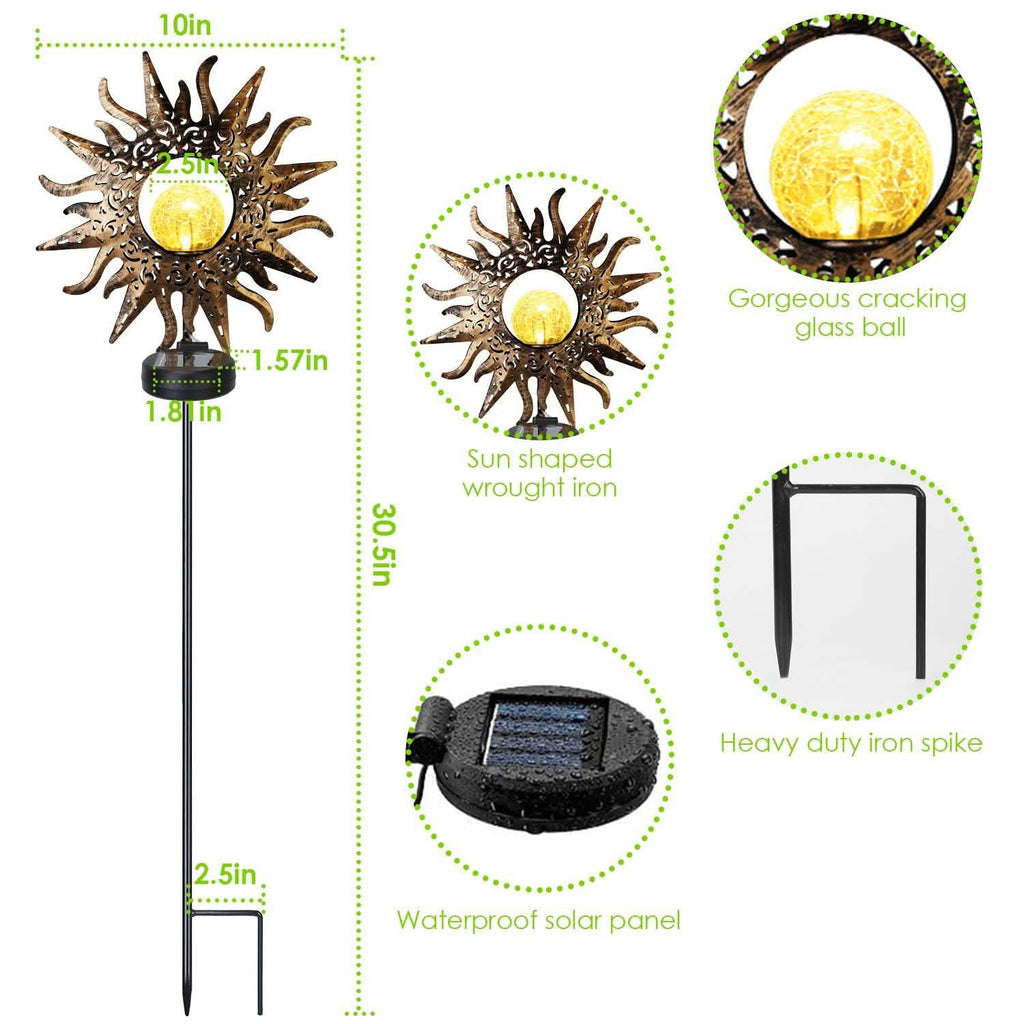 2-Pack: Solar Powered Glass Globe Stake Lamp by DailySale