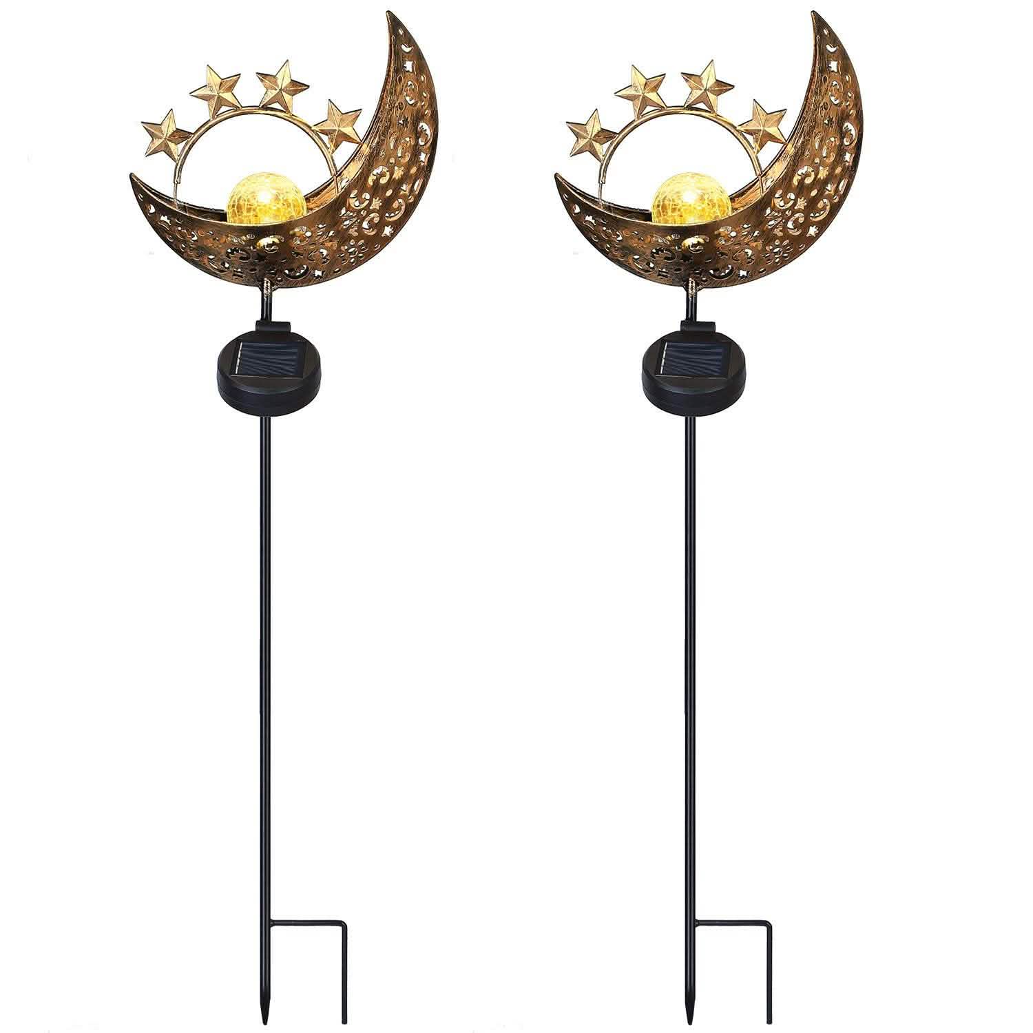 2-Pack: Solar Powered Glass Globe Stake Lamp by DailySale