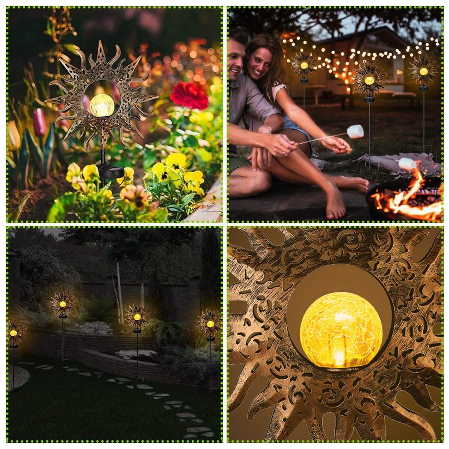 2-Pack: Solar Powered Glass Globe Stake Lamp by DailySale