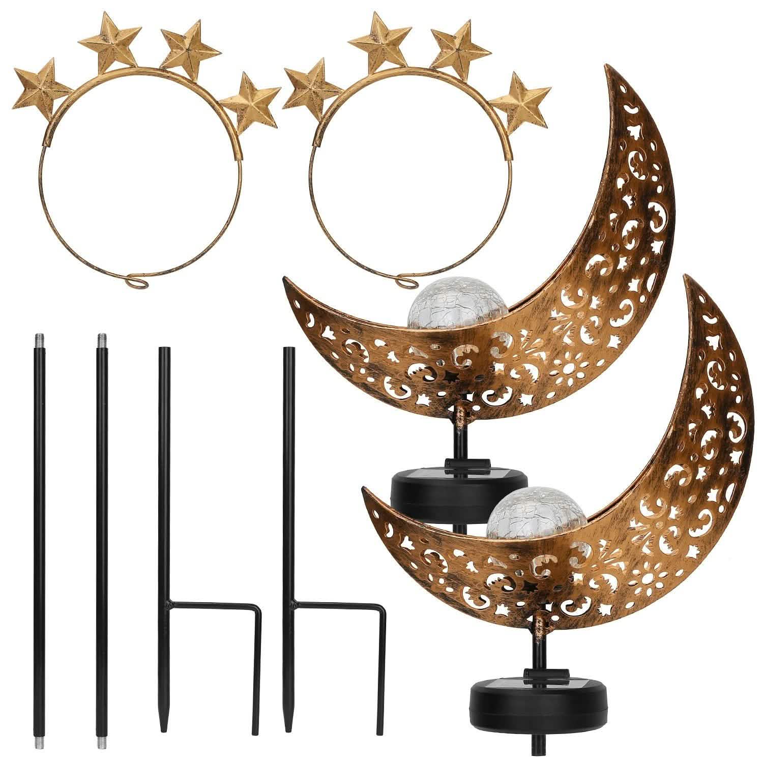 2-Pack: Solar Powered Glass Globe Stake Lamp by DailySale