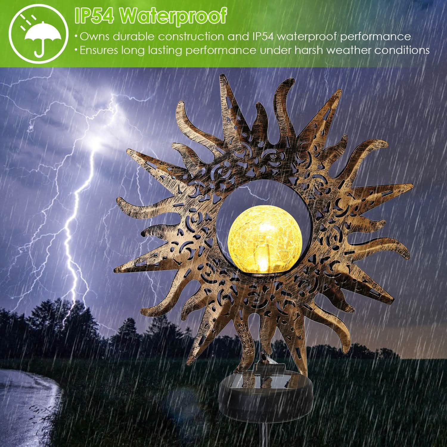 2-Pack: Solar Powered Glass Globe Stake Lamp by DailySale