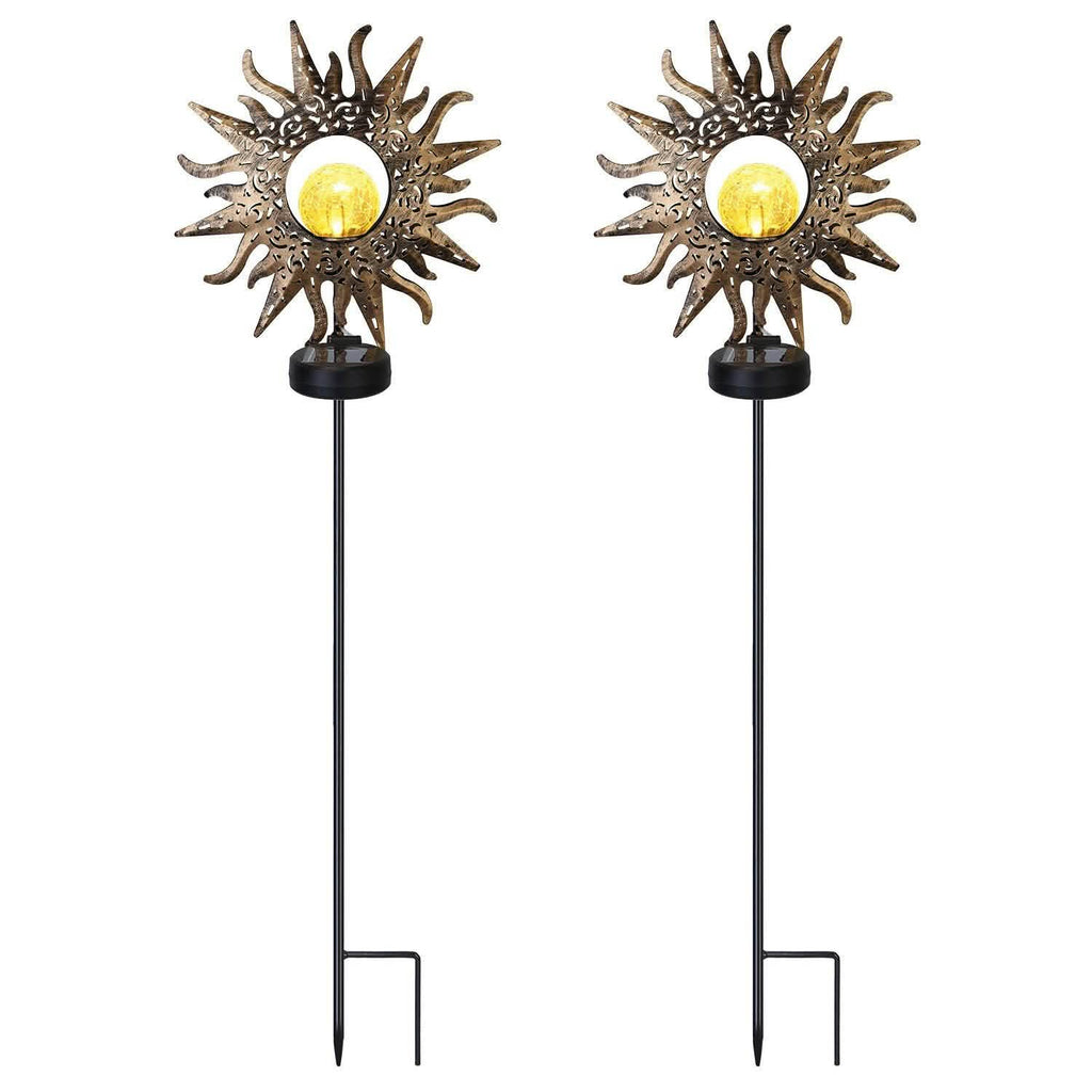 2-Pack: Solar Powered Glass Globe Stake Lamp by DailySale