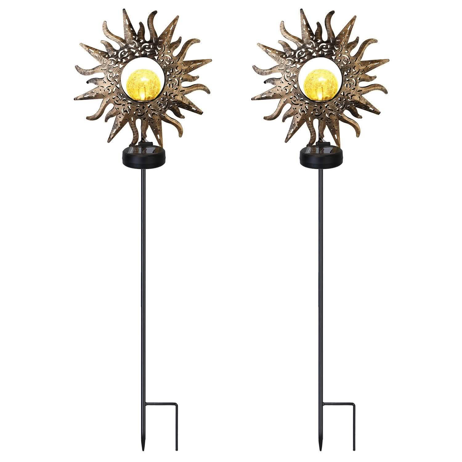 2-Pack: Solar Powered Glass Globe Stake Lamp by DailySale