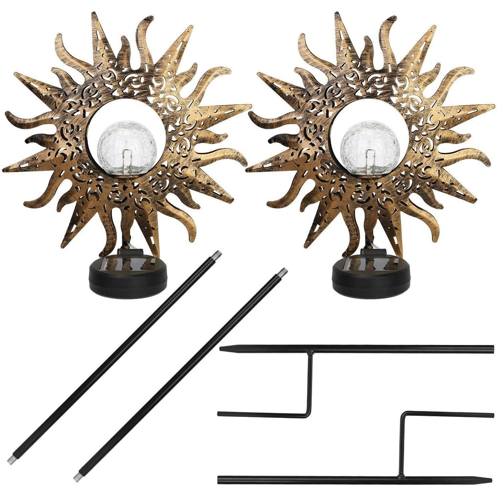 2-Pack: Solar Powered Glass Globe Stake Lamp by DailySale