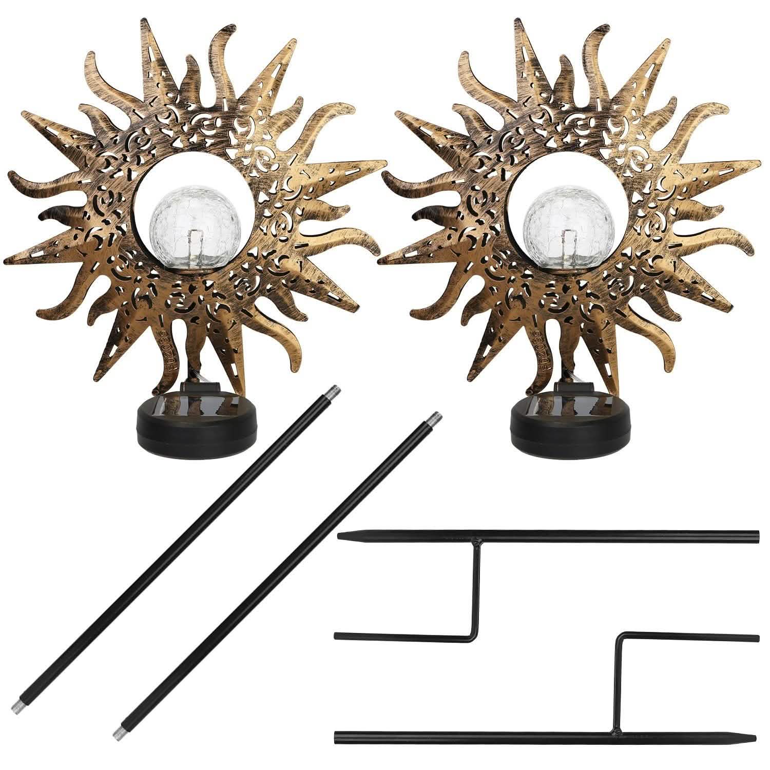 2-Pack: Solar Powered Glass Globe Stake Lamp by DailySale