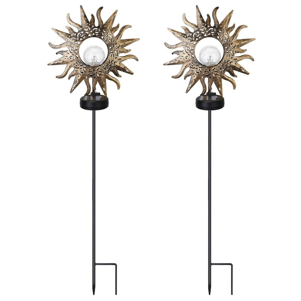 2-Pack: Solar Powered Glass Globe Stake Lamp by DailySale