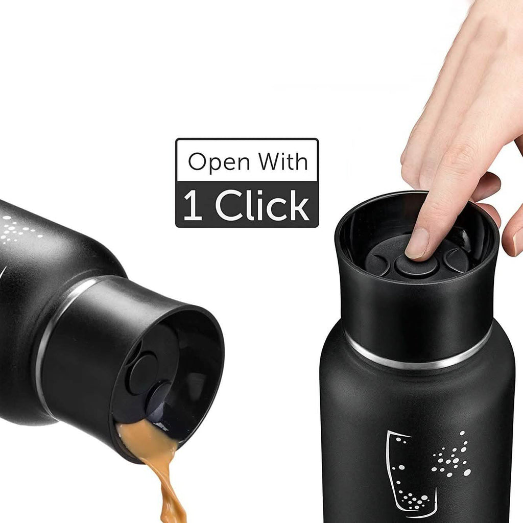 2-Pack: Stainless Steel Wide Mouth Insulated Water Bottle with Interchangeable Caps by DailySale