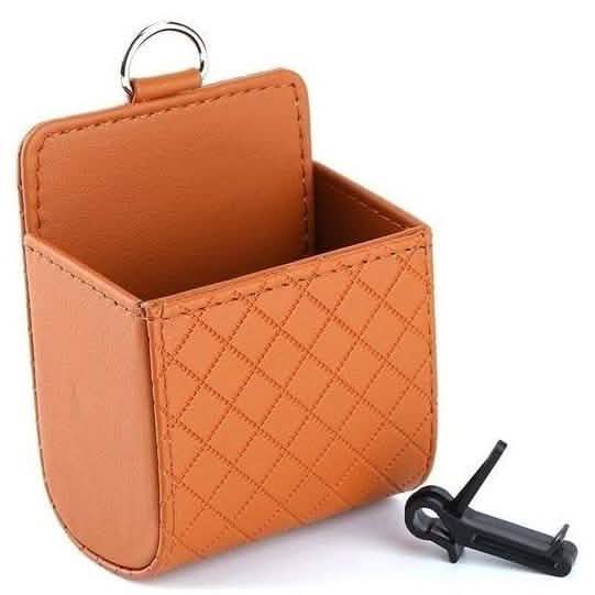 2-Pack: Universal Car Mobile Phone Bag PU Leather Car Auto Air Outlet Coin Bag Case by DailySale