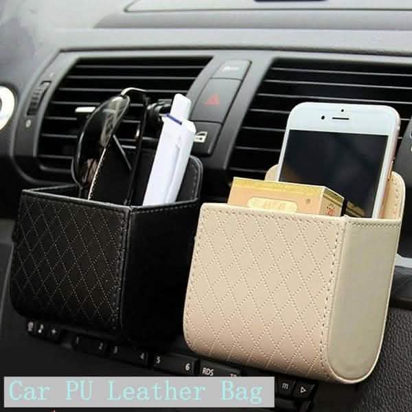 2-Pack: Universal Car Mobile Phone Bag PU Leather Car Auto Air Outlet Coin Bag Case by DailySale