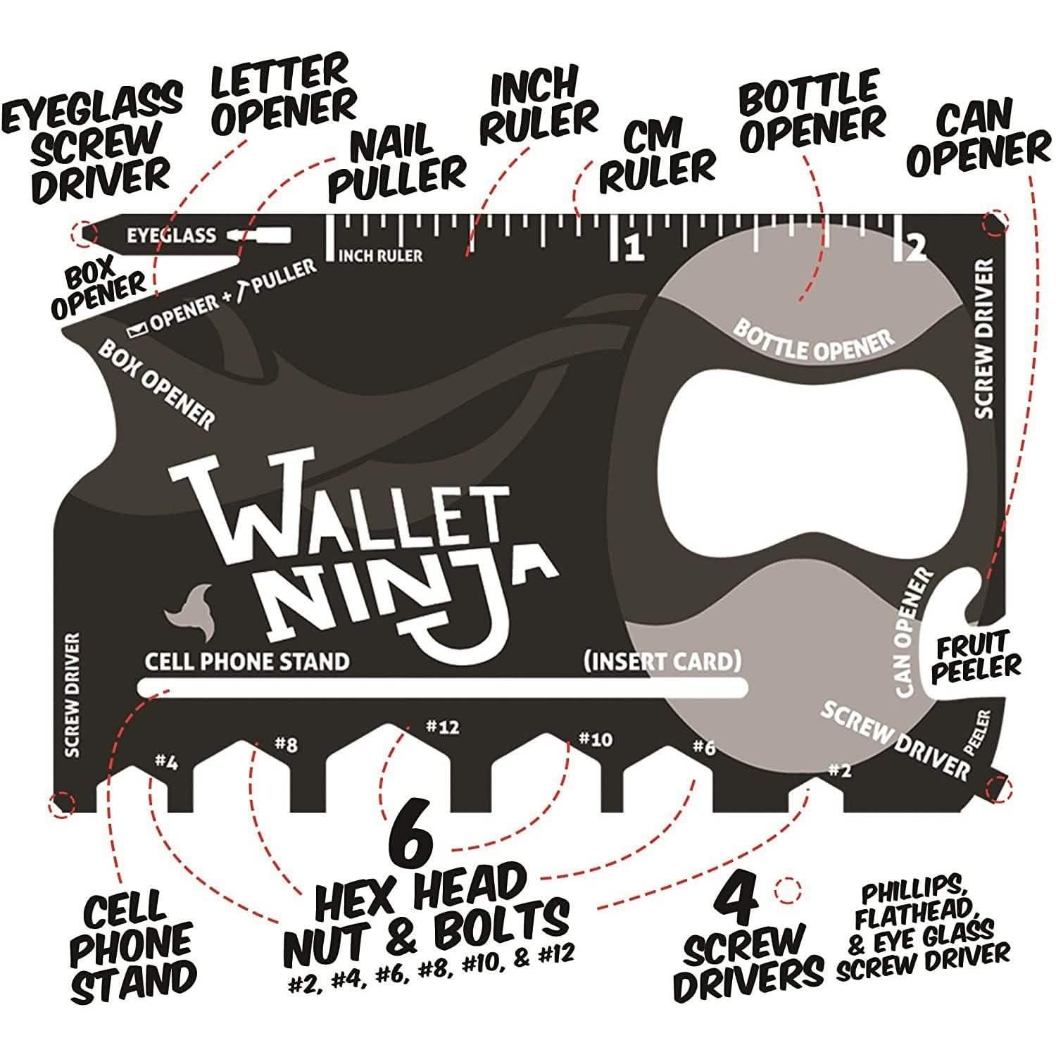 2-Pack: Wallet Ninja 18-in-1 Credit Card Sized Multi-tool by DailySale