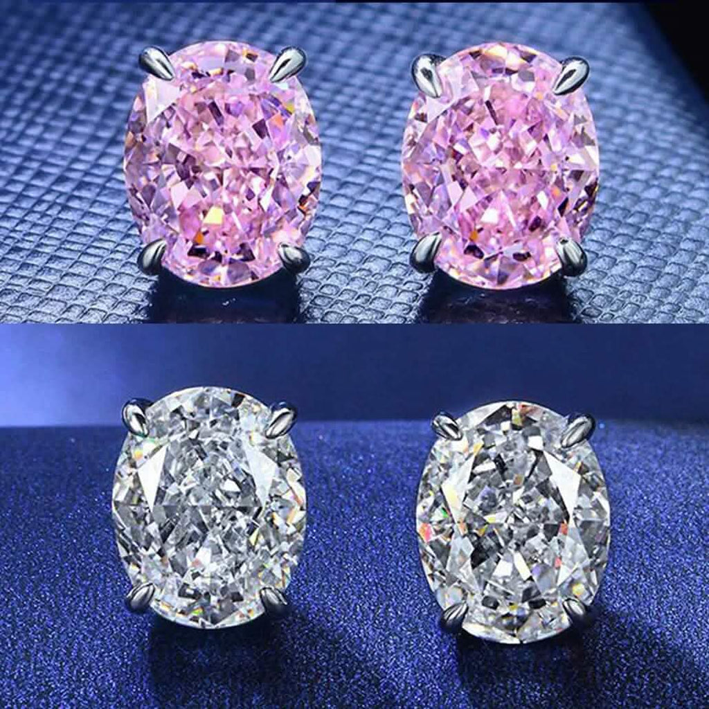2-Pairs: 2.00CTTW CZ Oval Set Earrings by DailySale