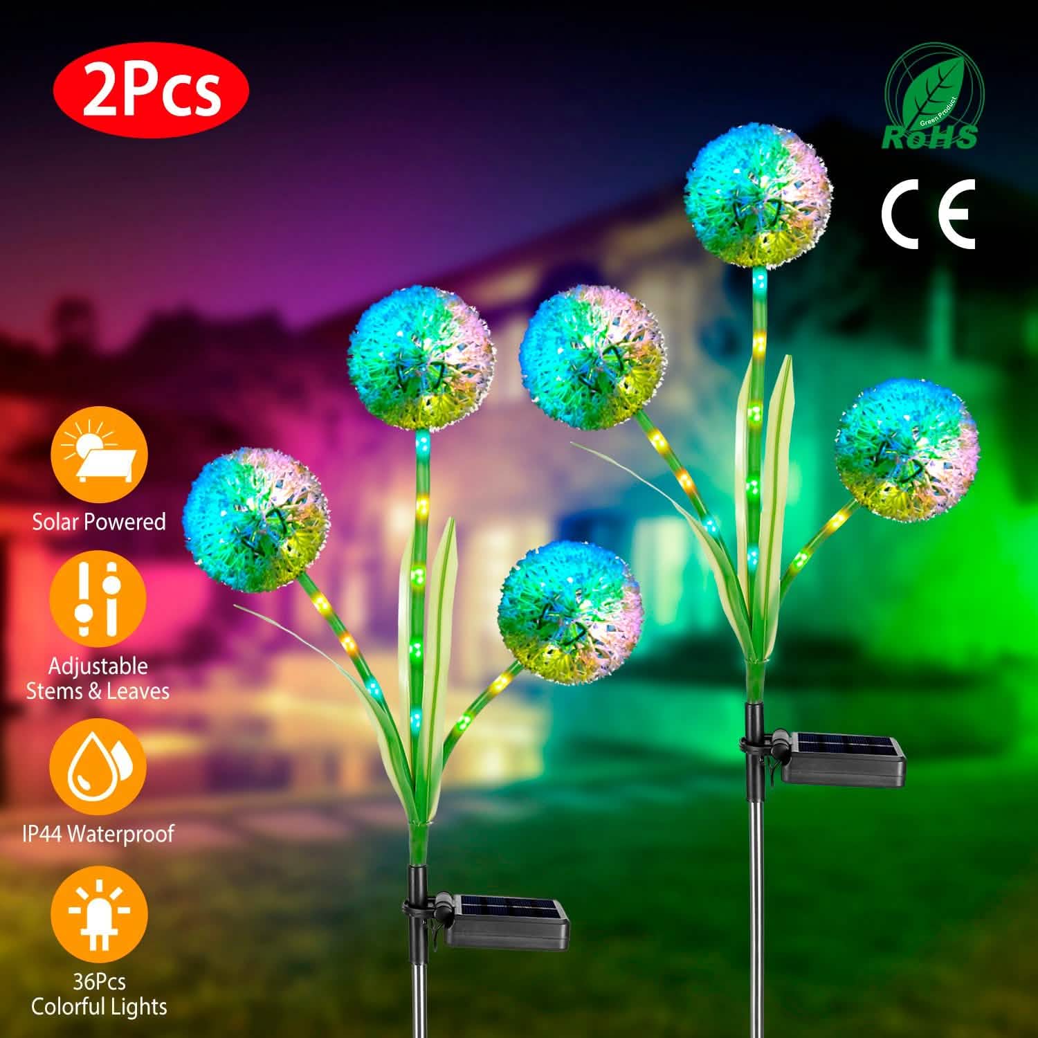 2-Piece: 36 LED Dandelion Solar Lights by DailySale