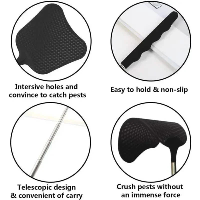 2-Pieces: Heavy Duty Telescopic Fly Swatter Set by DailySale