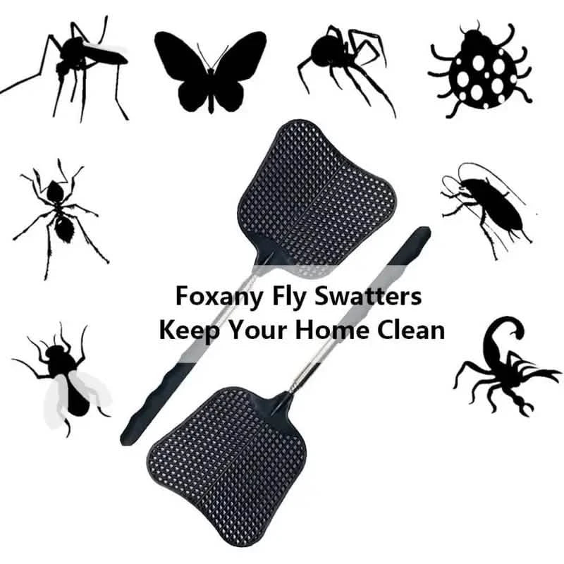 2-Pieces: Heavy Duty Telescopic Fly Swatter Set by DailySale