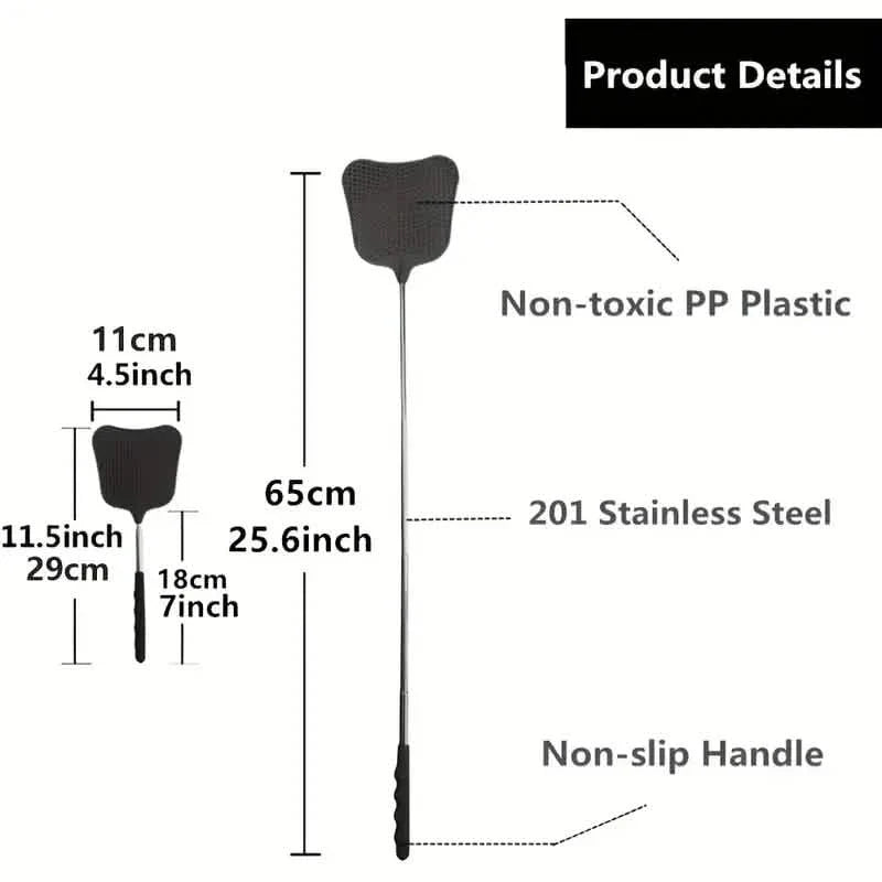 2-Pieces: Heavy Duty Telescopic Fly Swatter Set by DailySale
