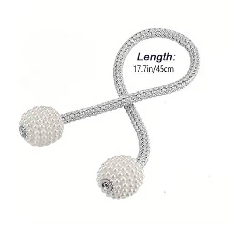 2-Pieces: Magnetic Curtain Tiebacks with Faux Pearls by DailySale