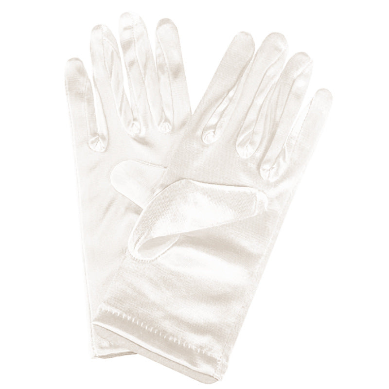 Bridal Wedding Gloves Short Satin Dress Cheongsam Gloves by My Store