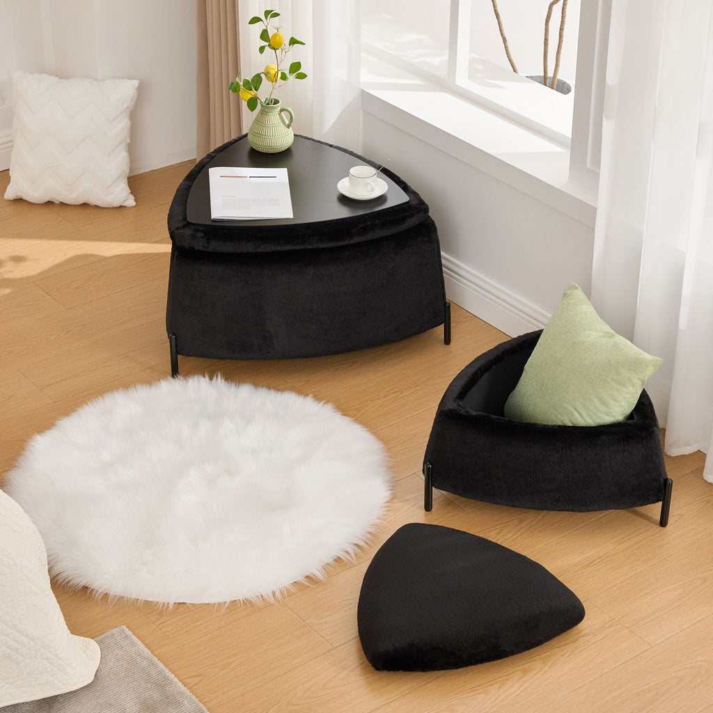 Upholstered Storage Ottoman Set With Reversible Lid by Unique Piece Furniture