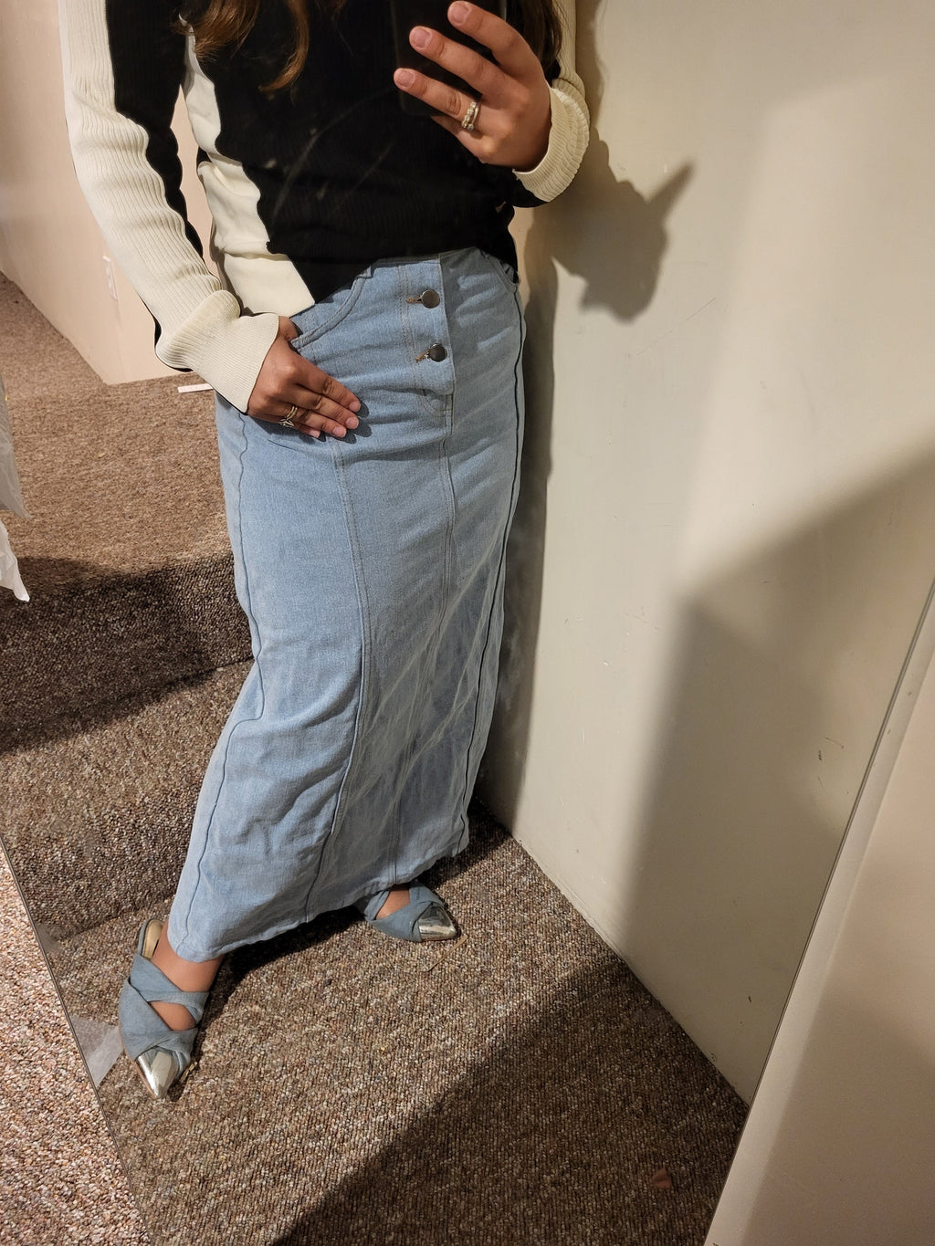 LONG DENIM A SKIRT by profile-nyc