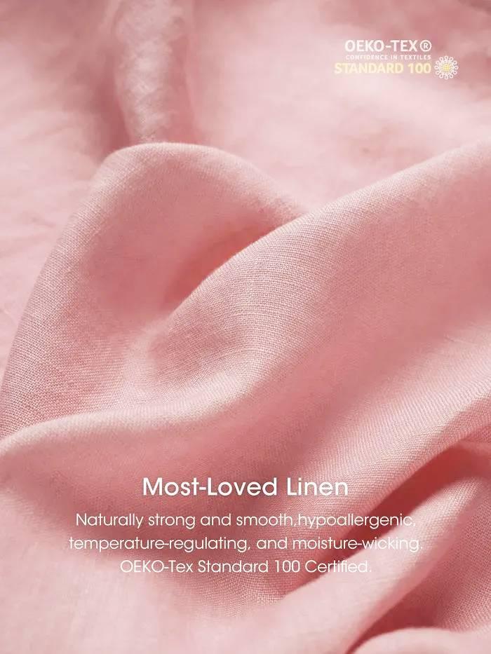 100% Linen Loose Fit Button Waist Gathered Midi Dress LUNA by LINTICO