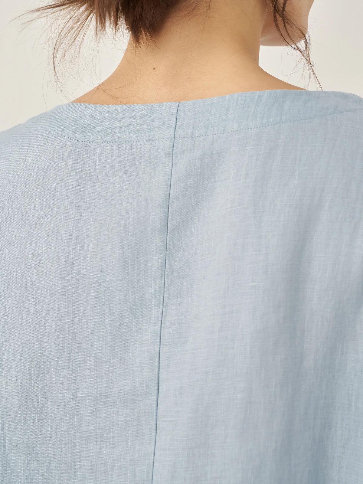 100% Linen Boatneck 3/4 Length Sleeve Top AURORA by LINTICO