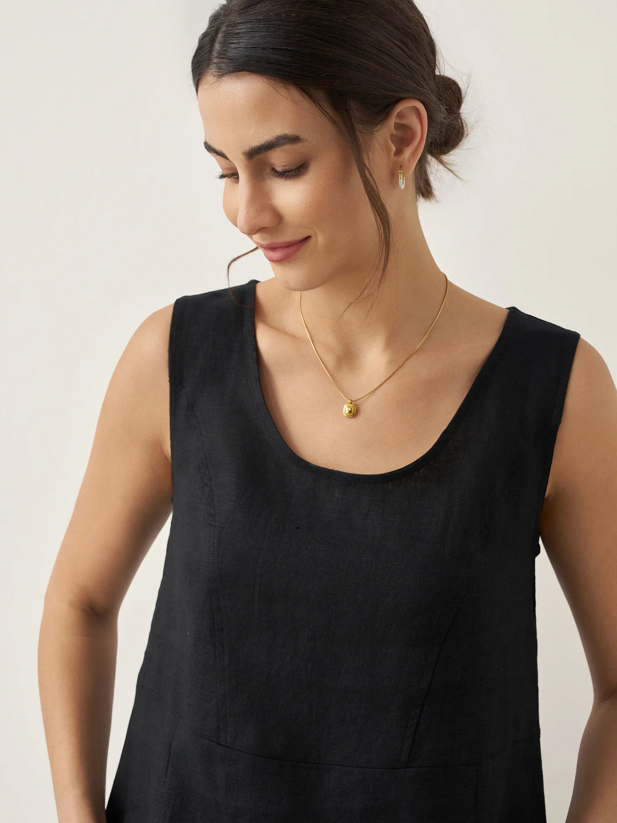 100% Linen Swing Beach Tank Dress GIANA by LINTICO