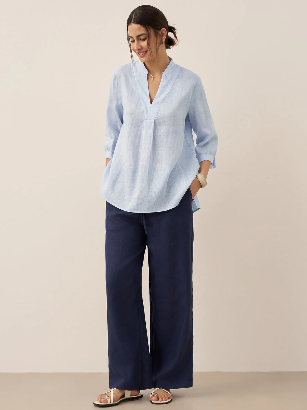 100% Linen Dress Shirt JOANNA by LINTICO