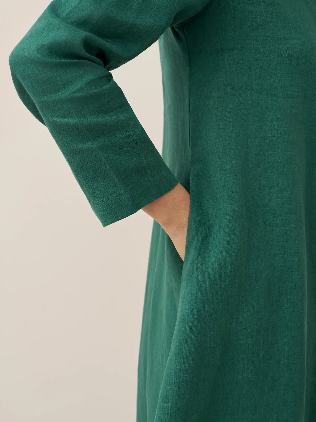 100% Linen Hooded Pullover Maxi Dress REBECCA by LINTICO