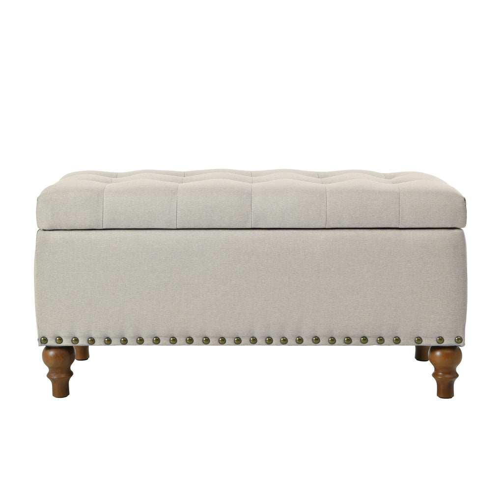 Upholstered Ottoman With Storage And Rivet Trim by Unique Piece Furniture