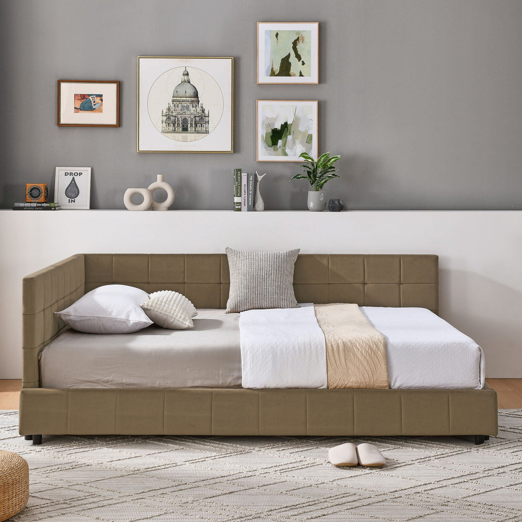 Upholstered Bed Frame With Tufted Backrest And Armrests by Unique Piece Furniture