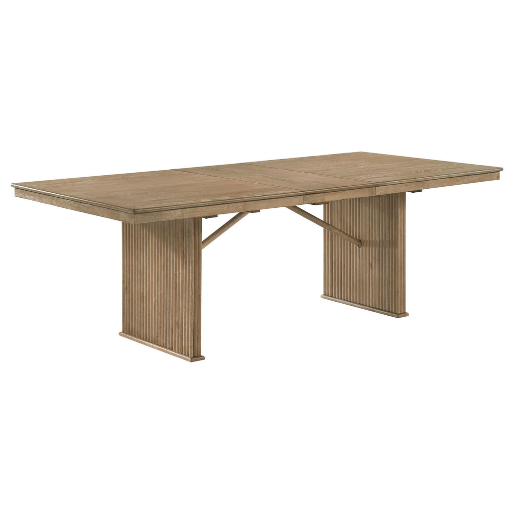 Adina 89-inch Extension Dining Table Distressed Light Brown by Unique Piece Furniture