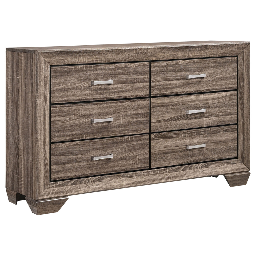 Kauffman 6-drawer Dresser Washed Taupe by Unique Piece Furniture