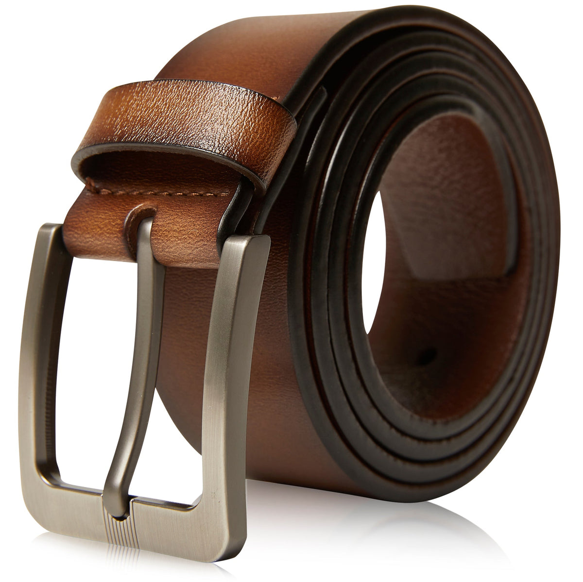 Genuine Leather Belt for Men – Brushed Nickel Buckle, 1.5" Strap by Access Accessories