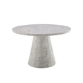 Kacey - Natural Engineered Stone Round Dining Table - Stone Gray by Unique Piece Furniture