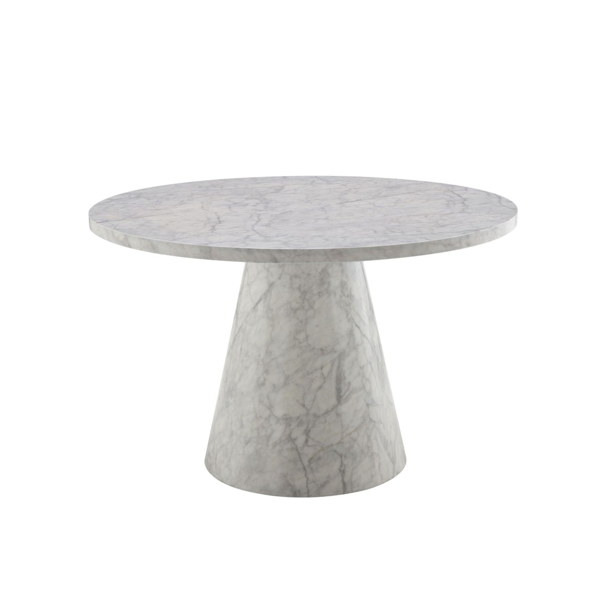 Kacey - Natural Engineered Stone Round Dining Table - Stone Gray by Unique Piece Furniture