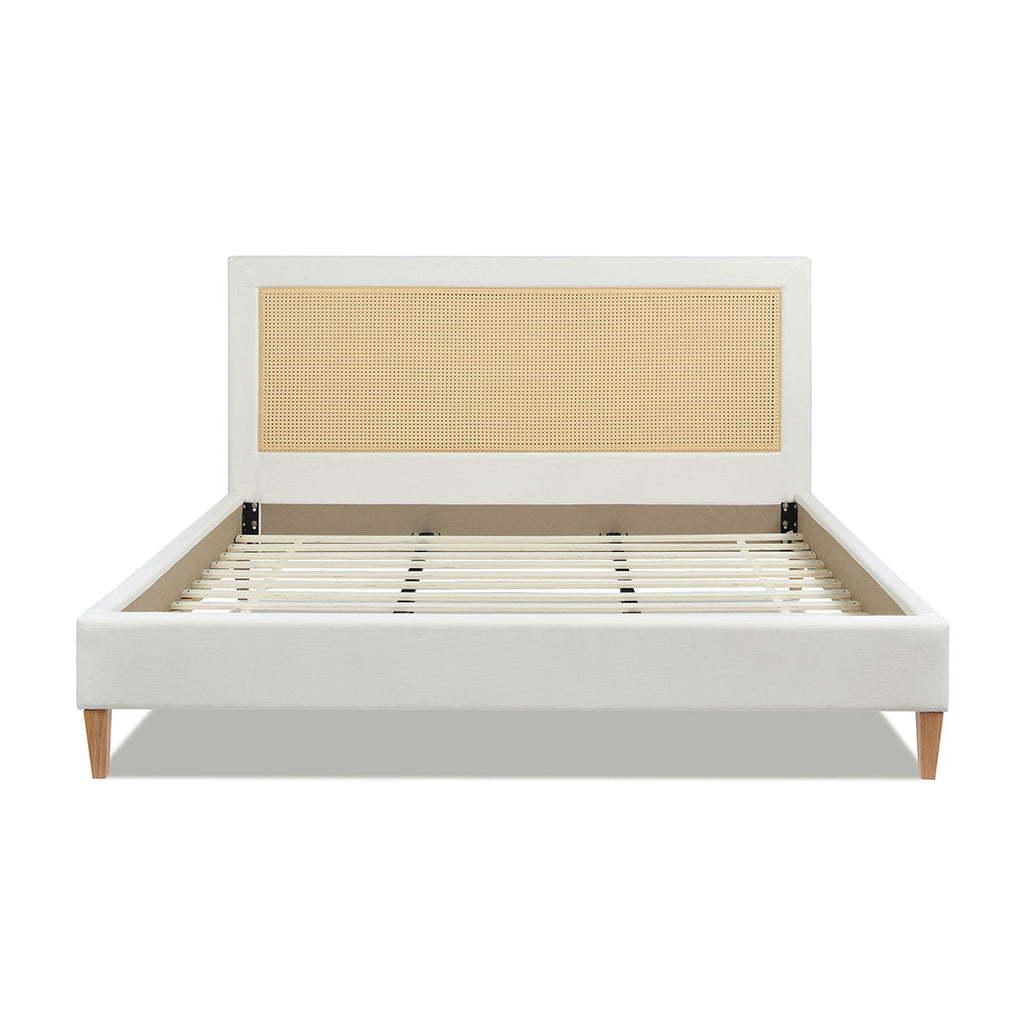 Haley - Upholstered Cane Back Platform Bed by Unique Piece Furniture
