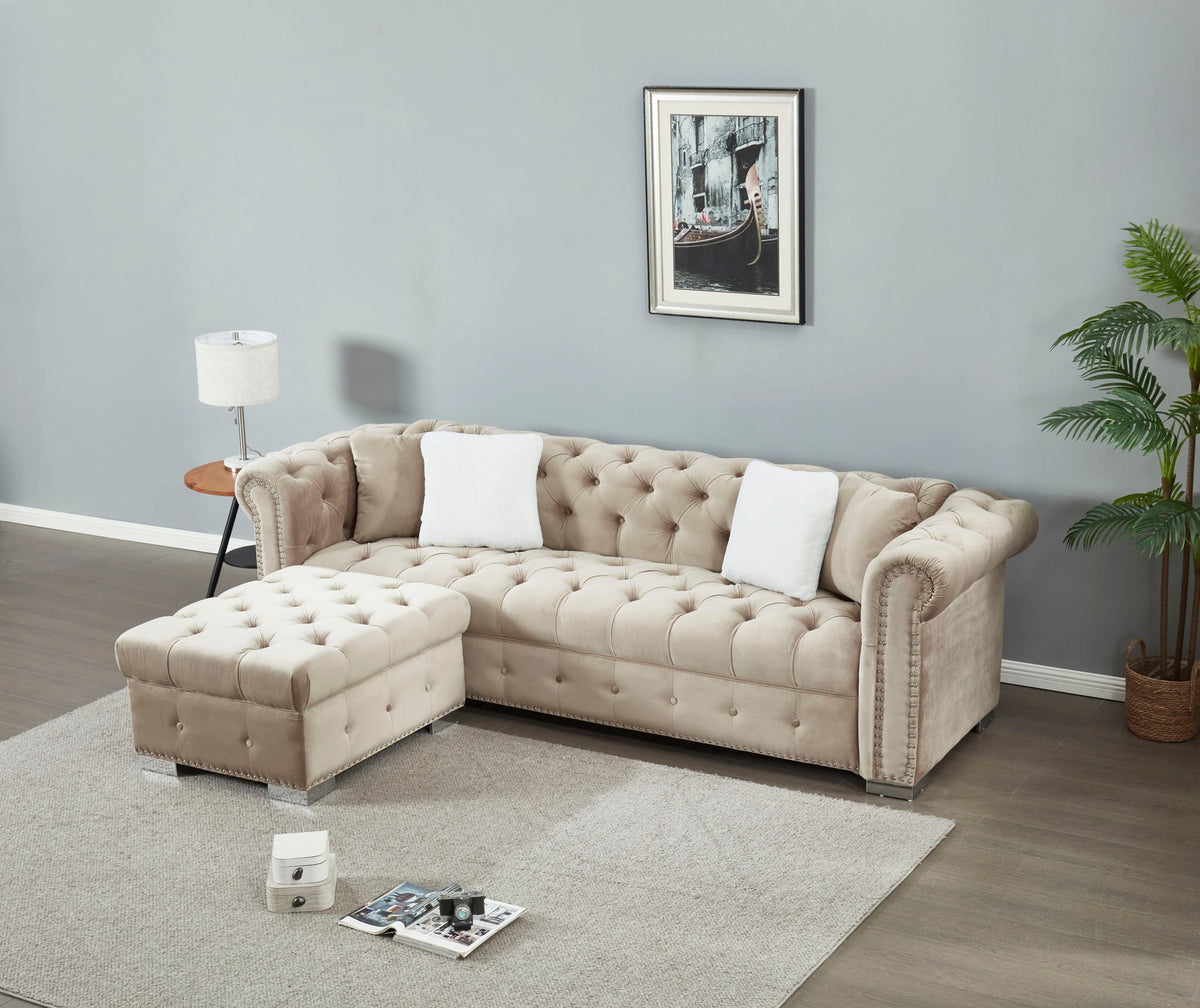 4 Seater Oversized L Shaped Reversible Sectional Sofa by Unique Piece Furniture