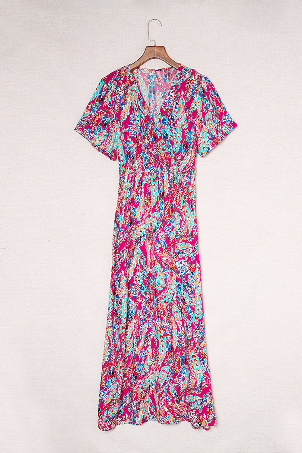 Green Wrap V Neck Floral Maxi Dress by Wild and Free Boutique