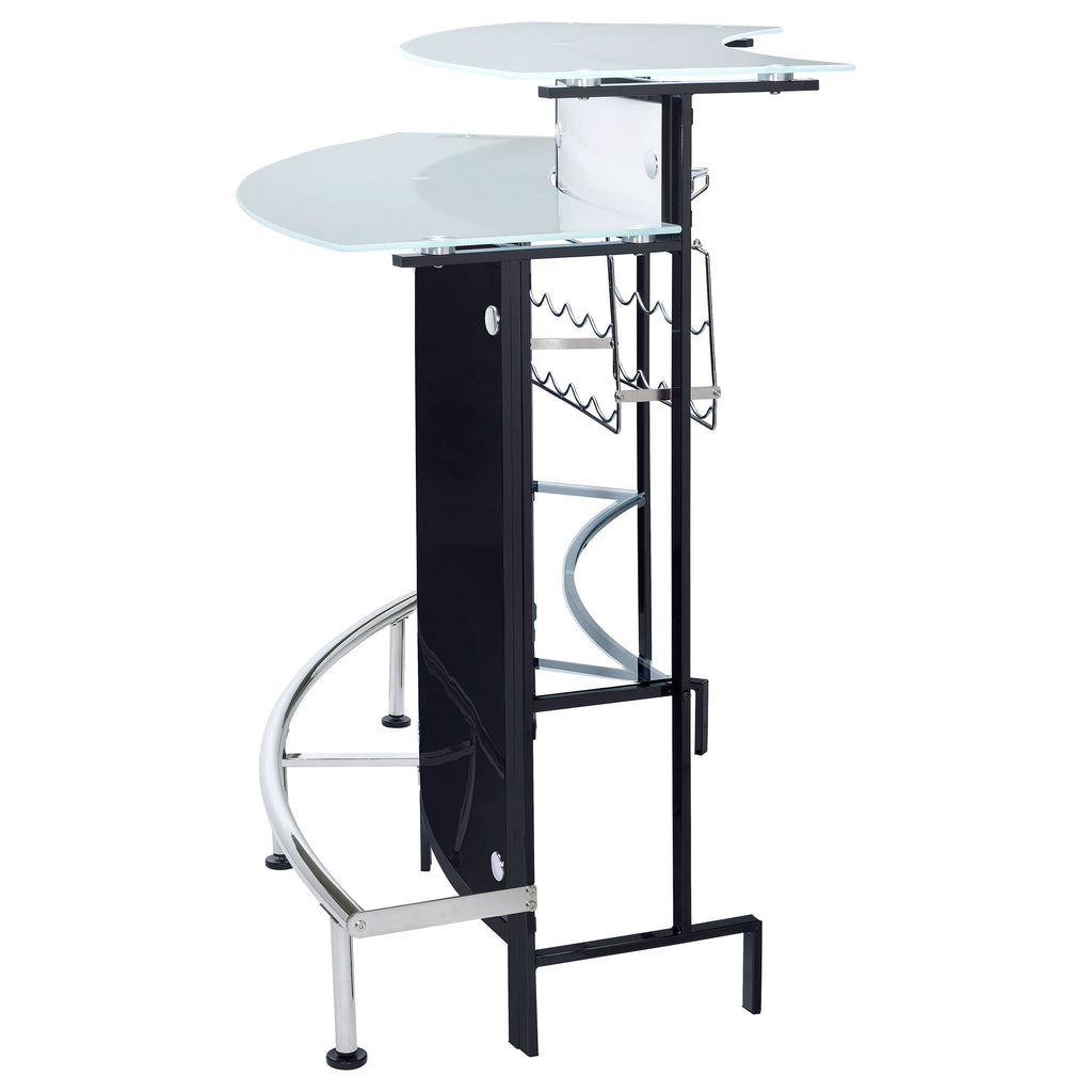 Keystone Curved Glass Top Home Bar Wine Cabinet Black by Unique Piece Furniture