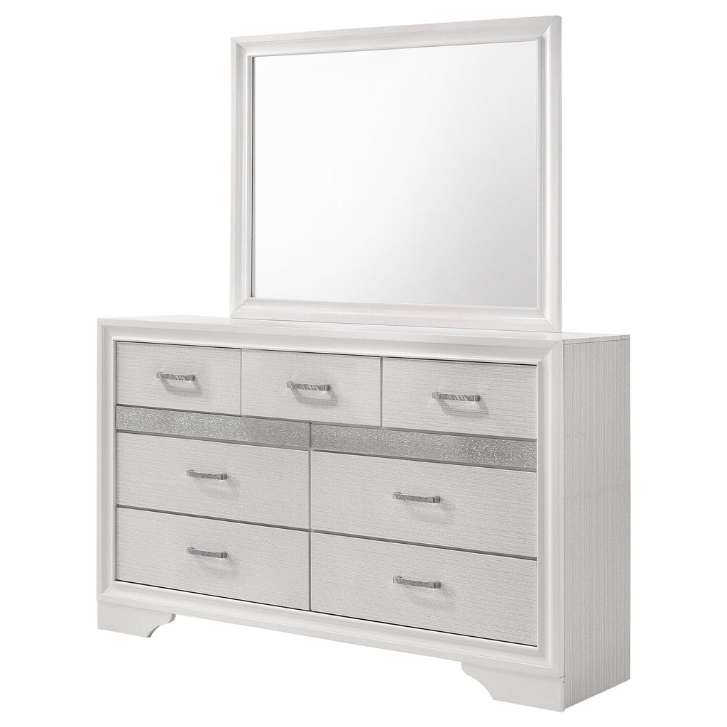 Miranda 7-drawer Dresser with Mirror White by Unique Piece Furniture