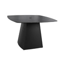 Rounded Square Outdoor Pedestal Dining Table by Unique Piece Furniture