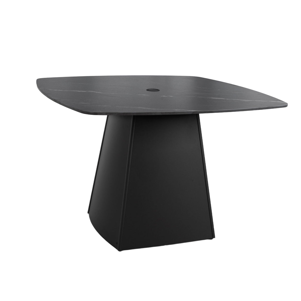 Rounded Square Outdoor Pedestal Dining Table by Unique Piece Furniture