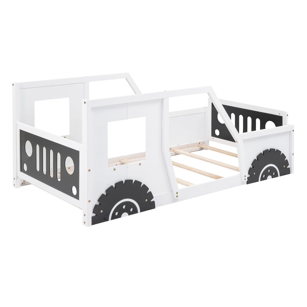 Classic Car Shaped Platform Bed With Wheels by Unique Piece Furniture