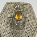 Sterling Silver Citrine Sunshine Cathedral Ring – Size 5 – Abundance, Confidence & Personal Power by Sacred Crystals